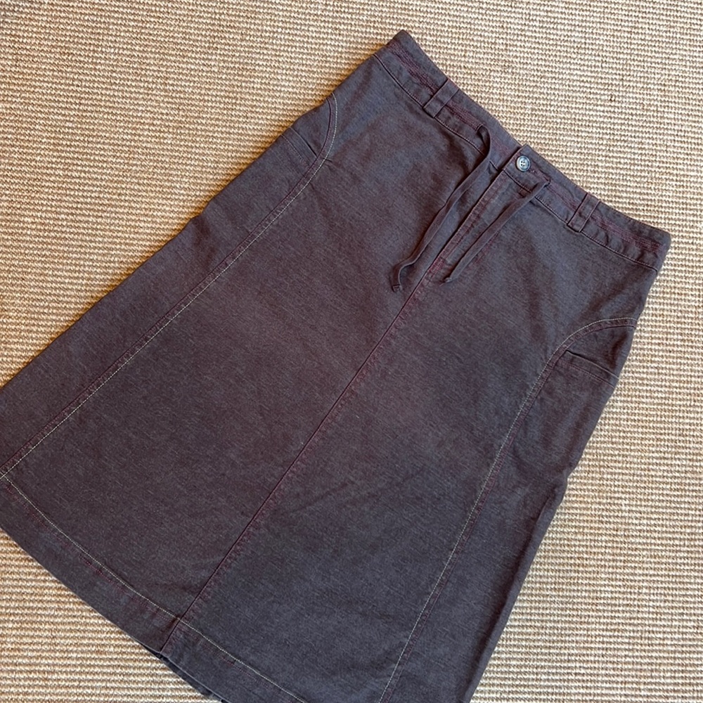 Title Nine Mid-Length Brown Hemp Skirt Sz 6